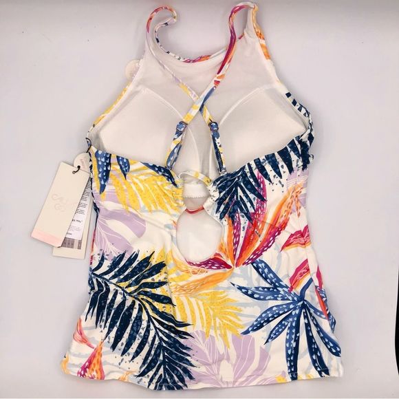 Calia Carrie Underwood High Neck Tankini Top in Watercolor Palms size XS NWT - Picture 5 of 9